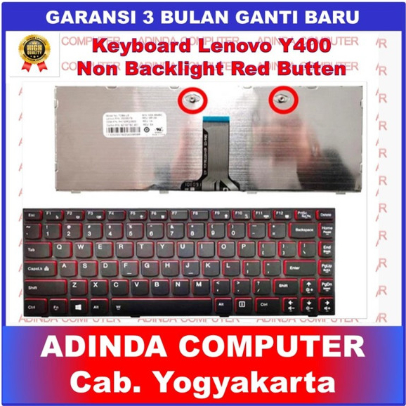 Lenovo IdeaPad Y400 Y410P Y410N Y500 Y510P คีย์บอร์ด BLACK RED BUTTEN