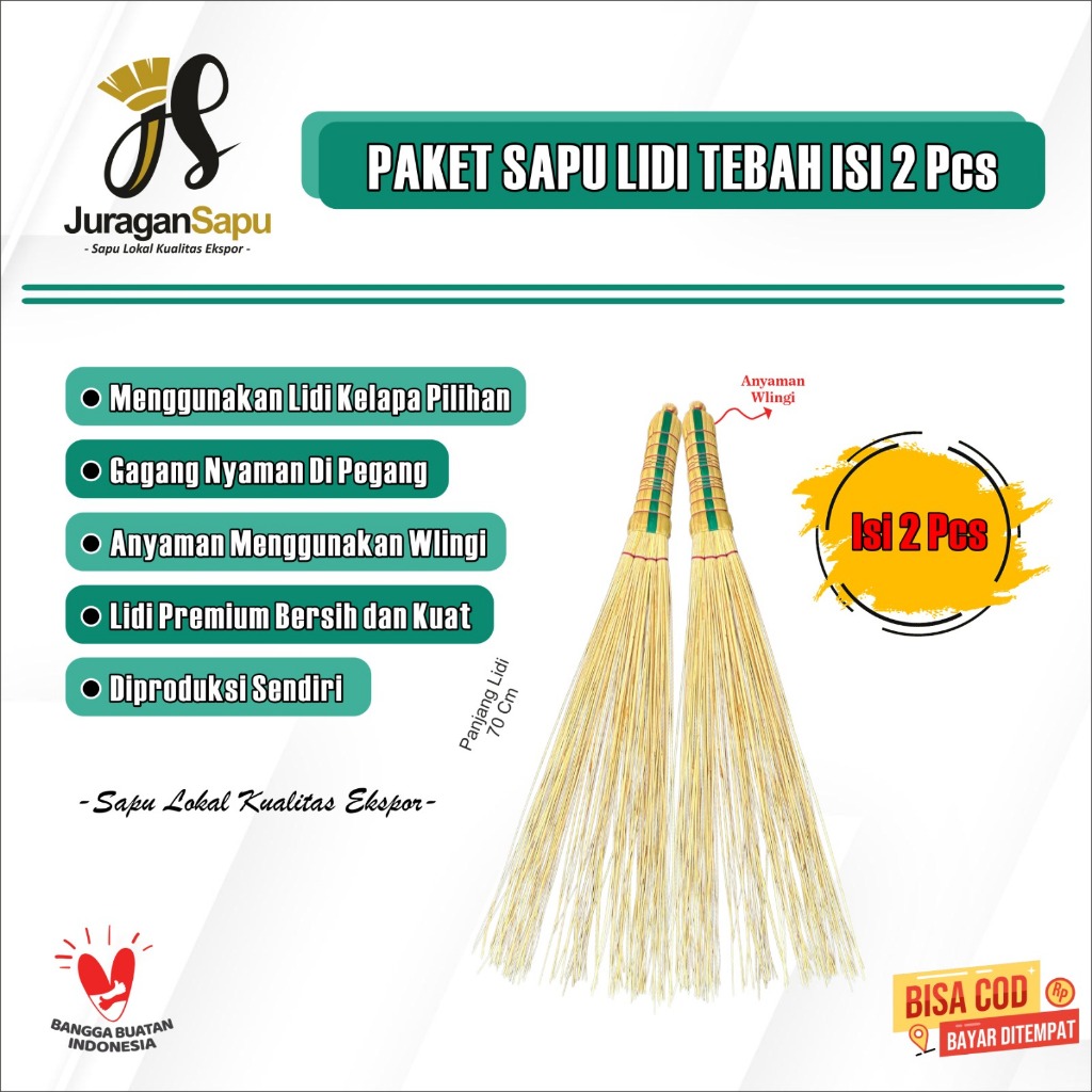TEBAH STICK BROOM PACKAGE CONTENTS 2 (CHOOSE COCONUT STICK) ที่นอนห้องนอน