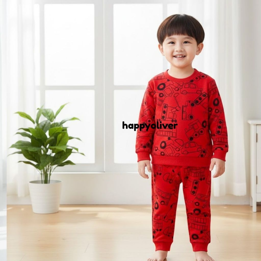 5.5 HappyOliver PASSWORD FULLPRINT เสื้อกันหนาวรถ 1 - 7 ปีเสื้อผ้าเด็กคุณภาพ