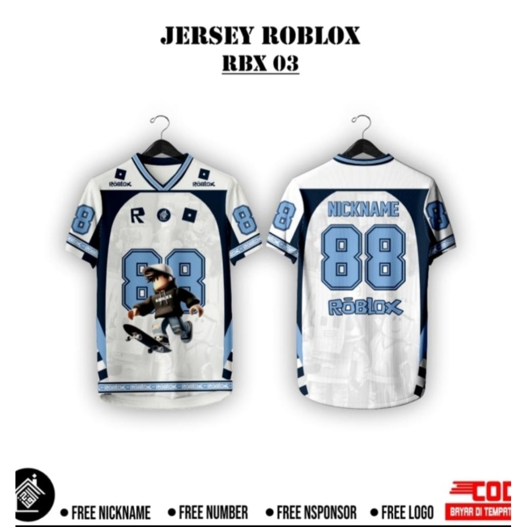 ROBLOX SERIES RBX03 JERSEY สําหรับเด็กและผู้ใหญ่ CUSTOM NAME FULL PRINTING PREMIUM