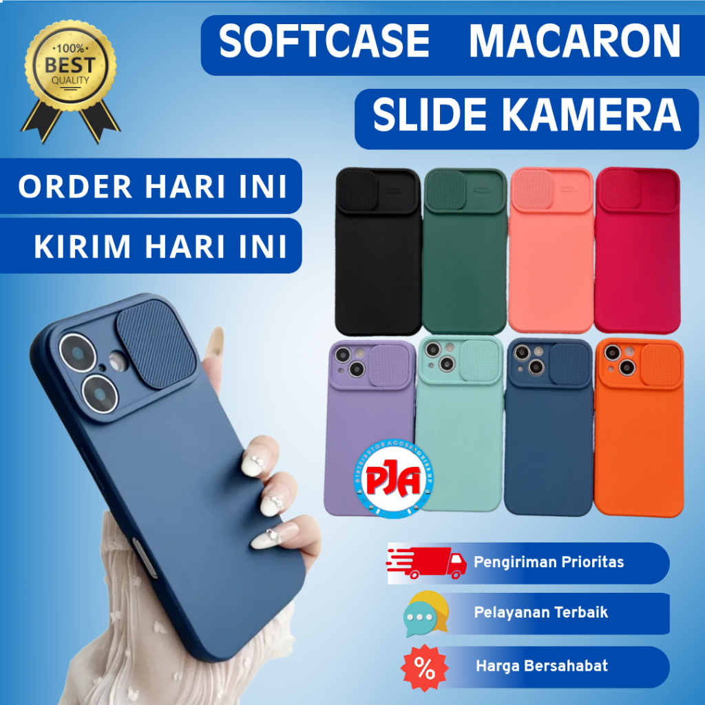 Softcase Macaron สไลด์กล้อง Samsung A01 Core M01 Core A21s A12 M12 M51 A72 A02s A02 M02