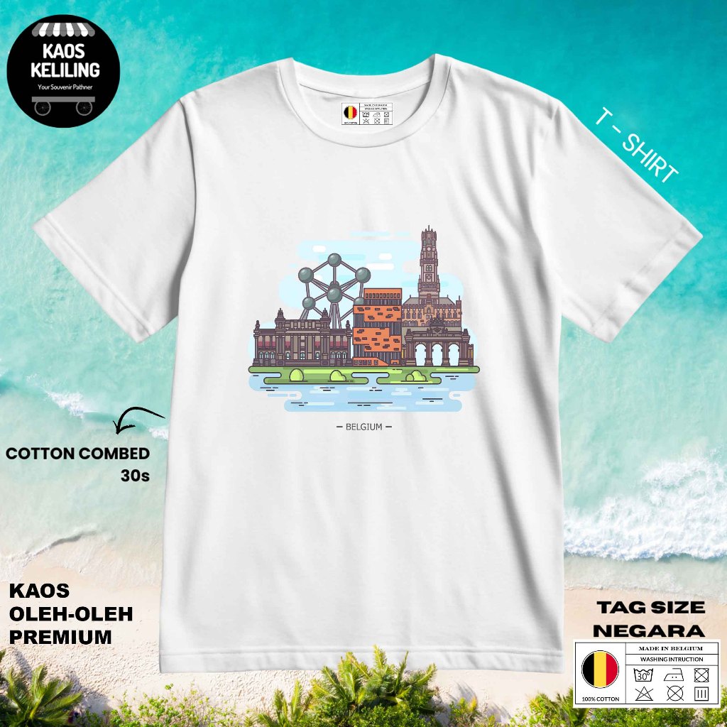 BELGIUM 57 SOUVENIR เสื้อยืดต้นฉบับ BELGIUM LABEL TAG ของขวัญพรีเมี่ยม SOUVENIR CLOTHES