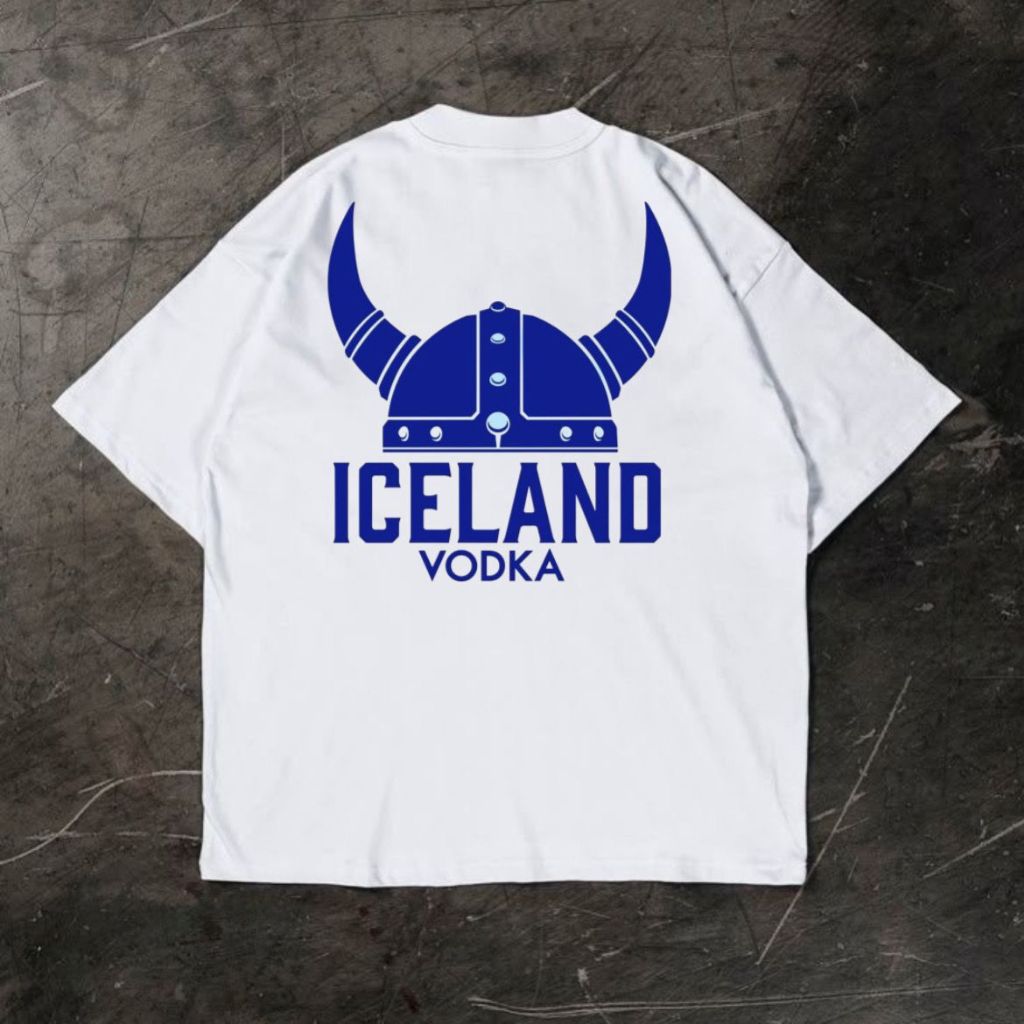 เสื้อยืด Iceland V0dka Distro เสื้อผ้าเท่ๆ ผ้าฝ้ายหวีนุ่ม 24s