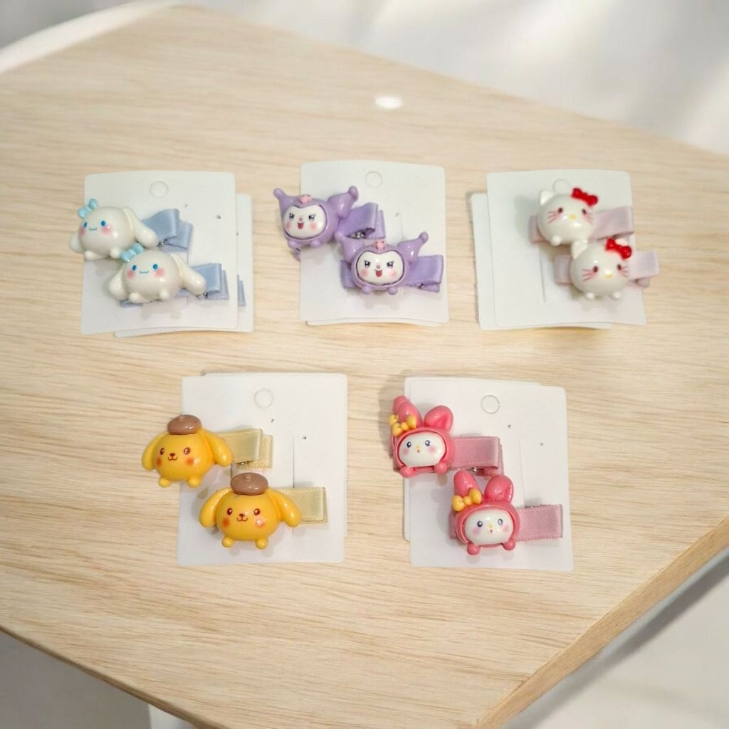 2PC PONY CLIPS SET / CHILDRENS CHARACTER PONY CLIPS SET 2PC