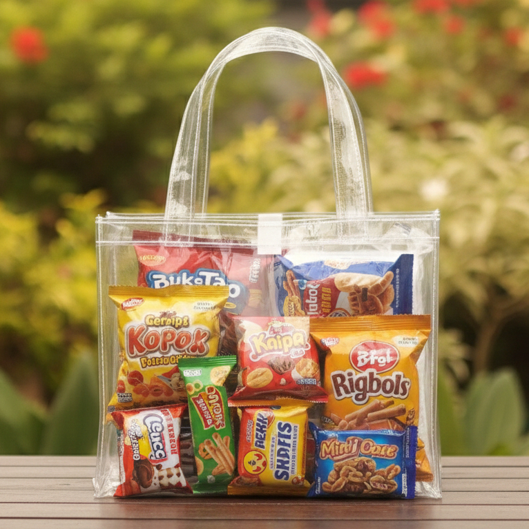 กระเป๋าไมก้าใส P25xW13xH20 Goodie Bag กระเช้าของที่ระลึก