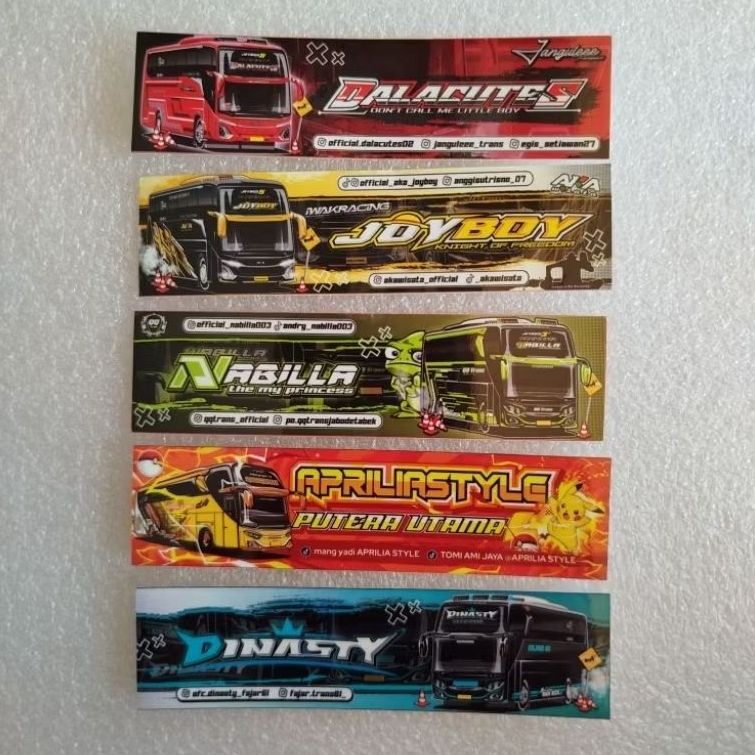 5 สติ๊กเกอร์ศิลปินรถบัส DALACUTES JOYBOY NABILA APRILIASTYLE DYNASTI