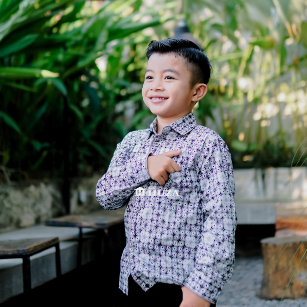 KAMEJA BATIK HUZA - เสื้อบาติกยาว CHILDRENS, เสื้อ AXCEL ของ CHILDREN, SK LIS