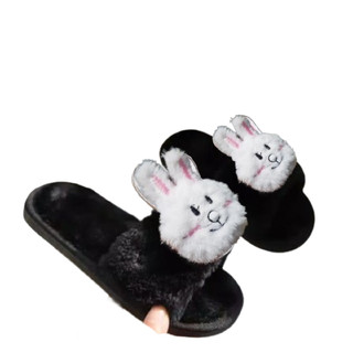 Sandal Wanita / Sendal Wanita Selop Full Bulu Karakter Boneka Kelinci Baru Ukuran 36-40