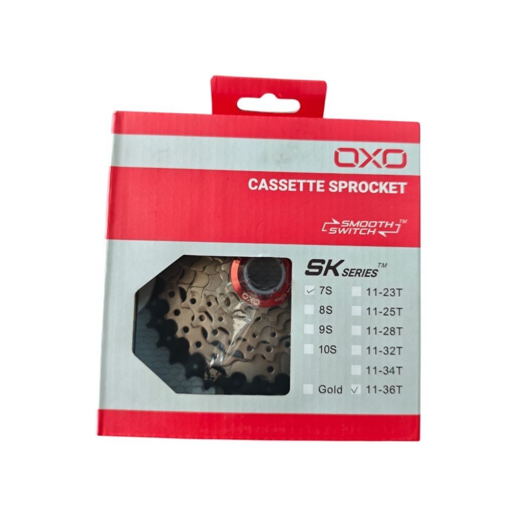 SPROCKET CASSETTE OXO 7 SPEED 11-36T CP BK