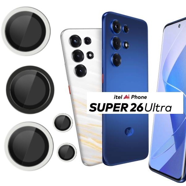 กันรอย ITEL SUPER S26 ULTRA / A70 / HONOR X9C เลนส์กล้อง / RING 3 สี COLORFUL Full Tempered Glass / 