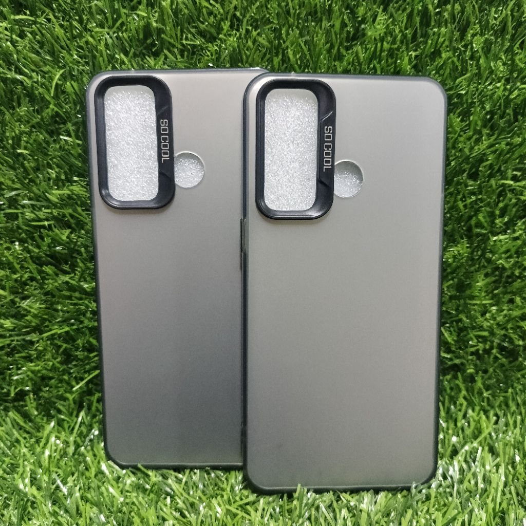 SOFTCASE CASING IMD FULL BLACK REALME 5 PRO/REAL Q SILICON HYBRID HOLOGRAM BACK PROTECTOR สําหรับ HP