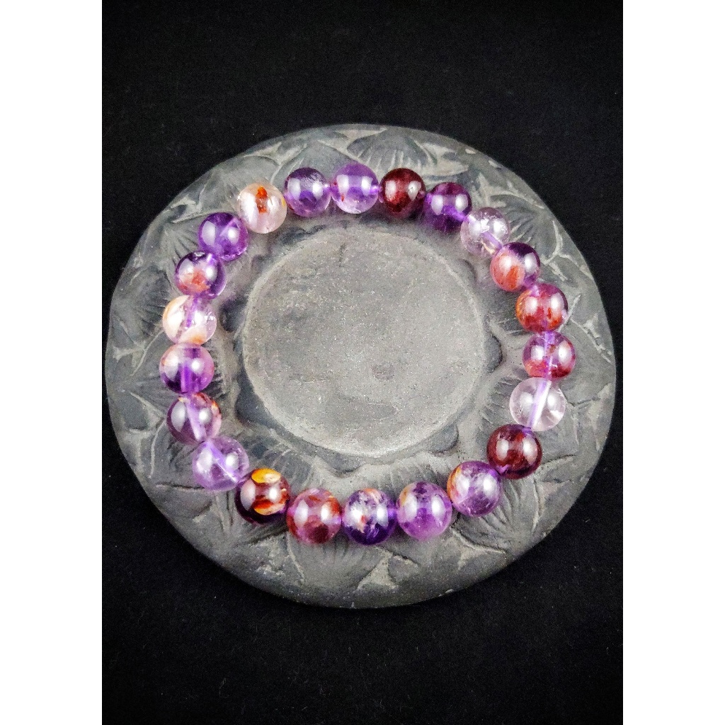 Auralite สร้อยข้อมือหิน 23 Quarts คริสตัล 3A ธรรมชาติ 8.5 มม. F083