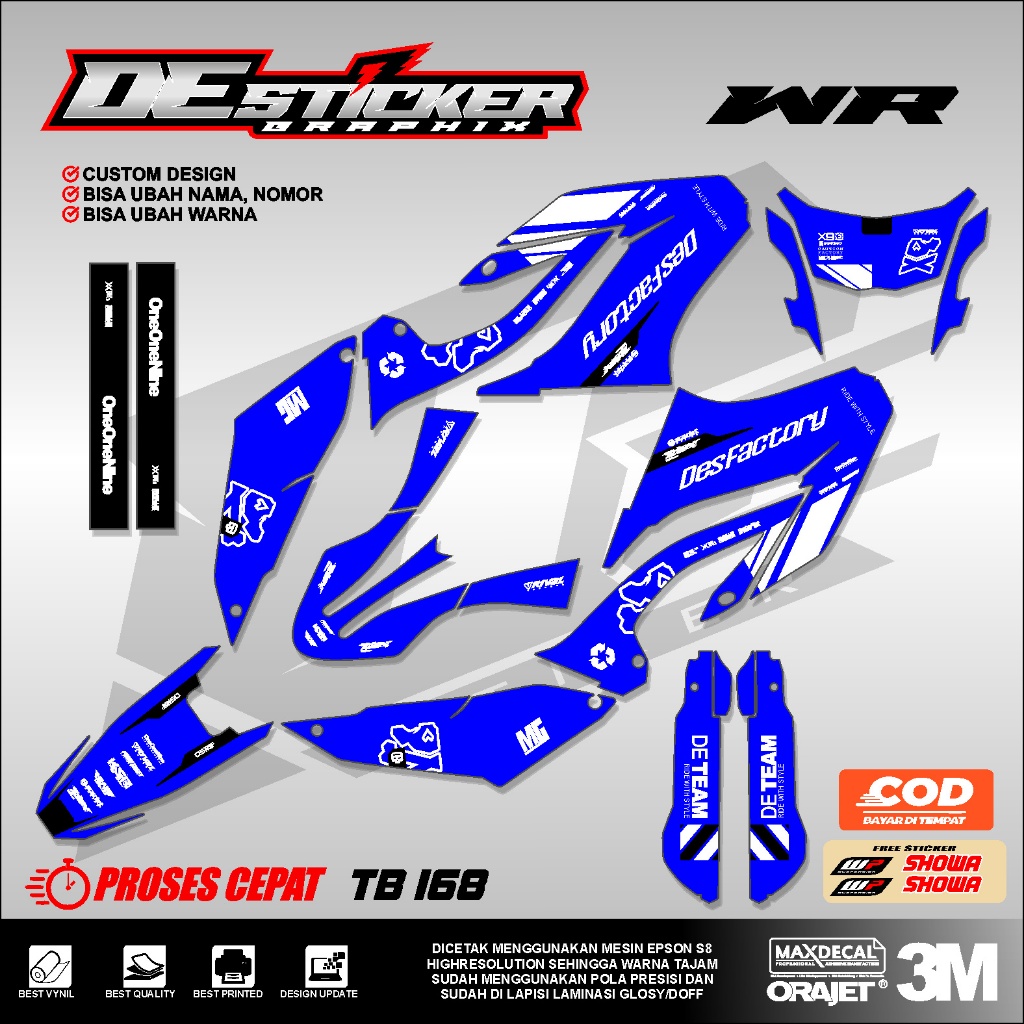 WR 155r (Tb168) สติ๊กเกอร์รูปลอกรถจักรยานยนต์ Fullbody วัสดุพรีเมี่ยม Simple List Variation Design ใ