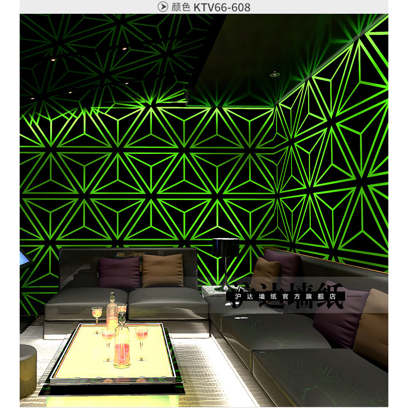 HIJAU WALLPAPER // 3D GREEN GEM MOTIF สติ๊กเกอร์ติดผนัง ขนาด 45 ซม. X 7-8 เมตร