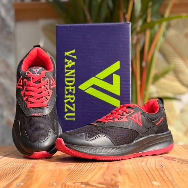 MERAH Vanderzu FR302 Original รองเท้าผ้าใบกีฬาลําลองสําหรับบุรุษและสตรีสีแดง Trim