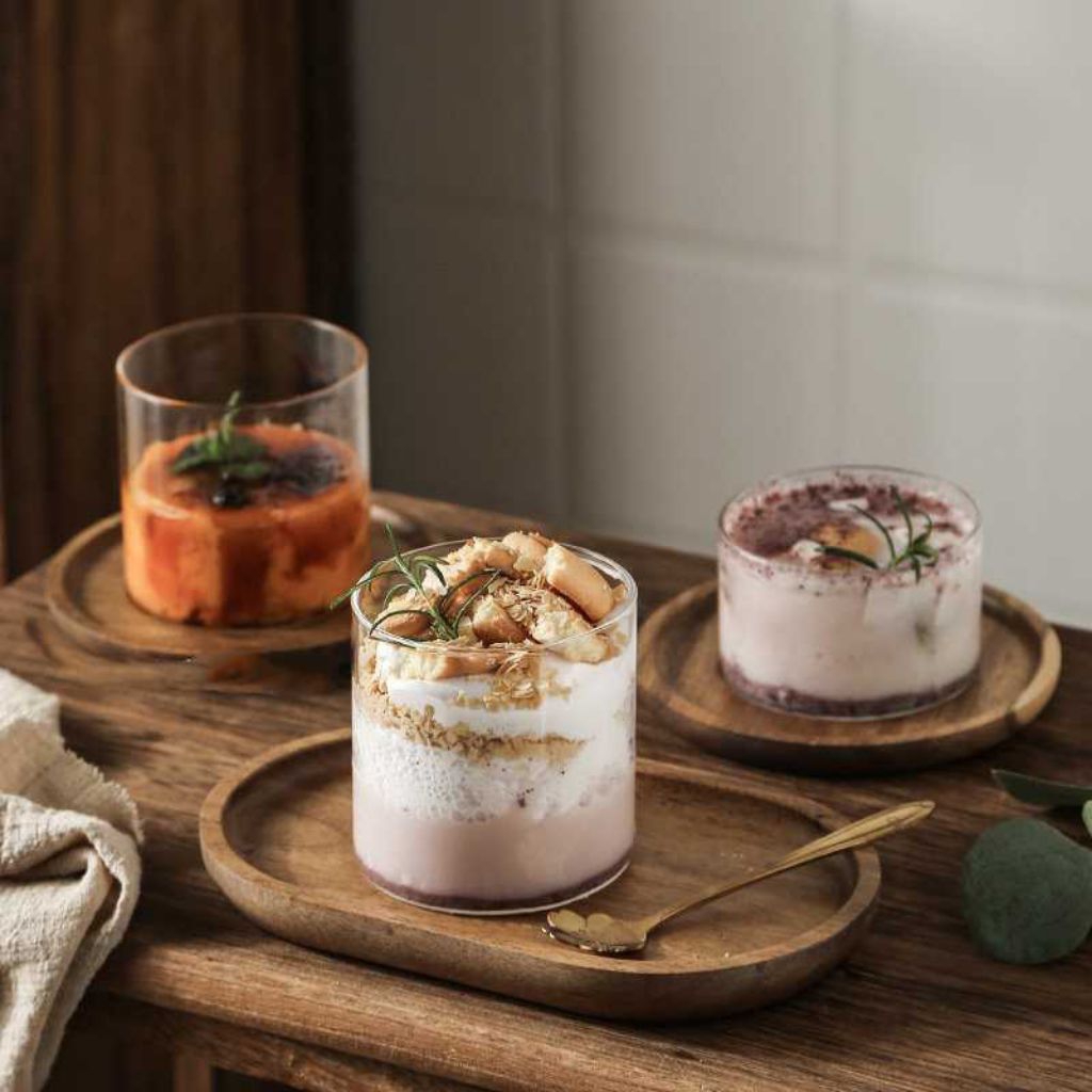 TinYi Simple aesthetic Glass แก้วขนมหวานไอศกรีม - T-350