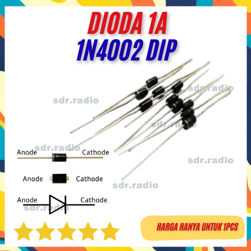ไดโอด 1N4002 1N 4002 in4002 ใน 4002 IN4002 IN 4002 1A ไดโอด DIP 1A
