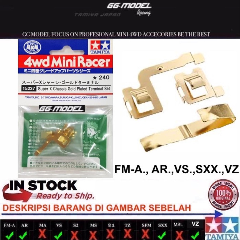 TAMIYA 15237 SUPER X CHASISS GOLD PLATED TERMINAL SET (FM-A.,AR.,VS.,SXX.,VZ)