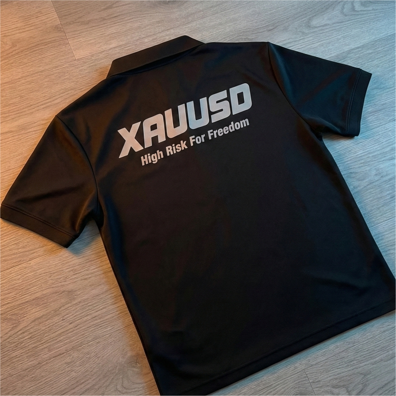 XAUUSD เสื้อโปโลการพิมพ์หน้าจอสะท้อนแสง Forex Premium Trader เสื้อยืด