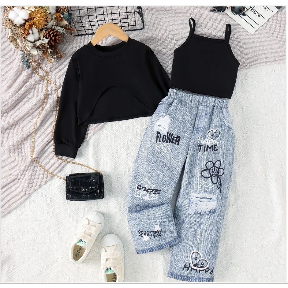 3 IN 1 PREMIUM OUTER / IMPORTED GIRLS SUITS, CLOTHES AND OUTER AND PANTS, ไม่ใช่กางเกงยีนส์