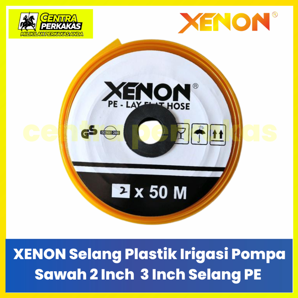 XENON ท่อชลประทาน 2 นิ้ว 3 นิ้ว PE Lay ท่อแบนเมตร @1 เมตร