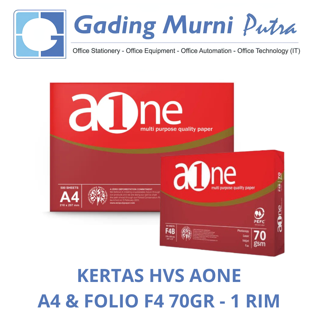 AONE HVS A4 FOLIO F4 กระดาษพิมพ์ภาพ 70 GRAM - 1 รีม (500 แผ่น)