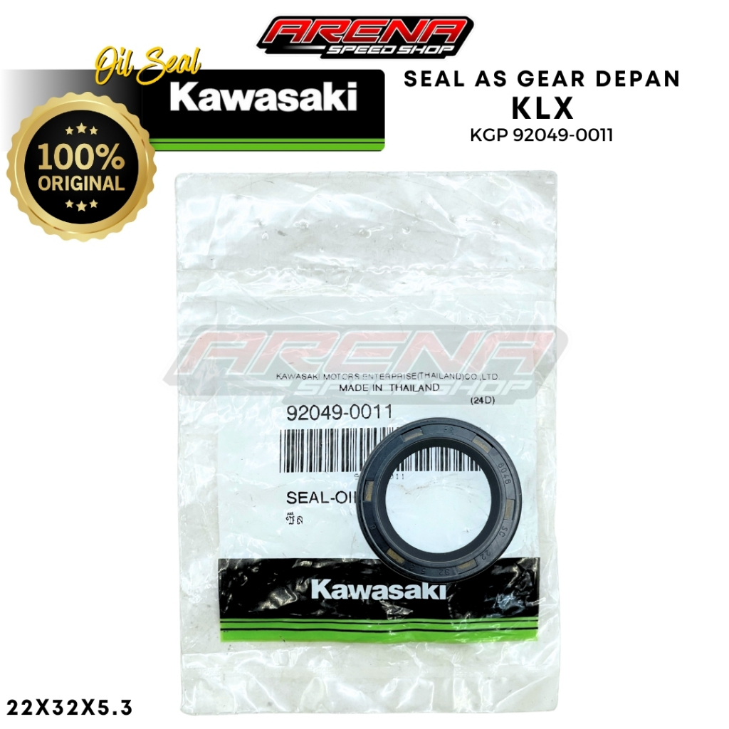 KGP 92049-0011 ซีลน้ํามัน SC 22x32x5.3 ซีลเกียร์หน้า KLX L BF SE D Tracker 150 Kawasaki ดั้งเดิม