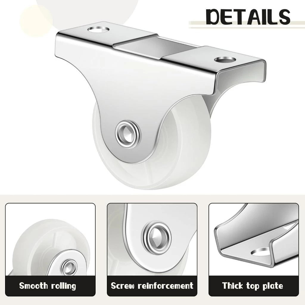 1 นิ้วล้อล้อสําหรับจอแสดงผลอเนกประสงค์รถเข็นตู้ - Trolly ไนลอนแผ่นล้อ Castor Ball - MMM