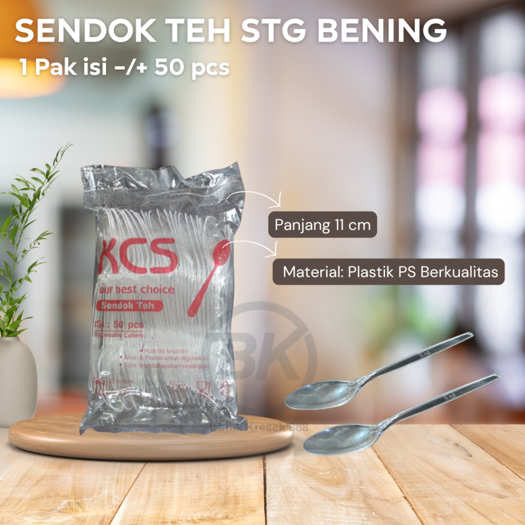 BK888 KCS CLEAR STG SPOON / PUDDING SPOON / ICE CREAM SPOON CONTENTTS 50PCS / CLEAR PUDDING SPOON