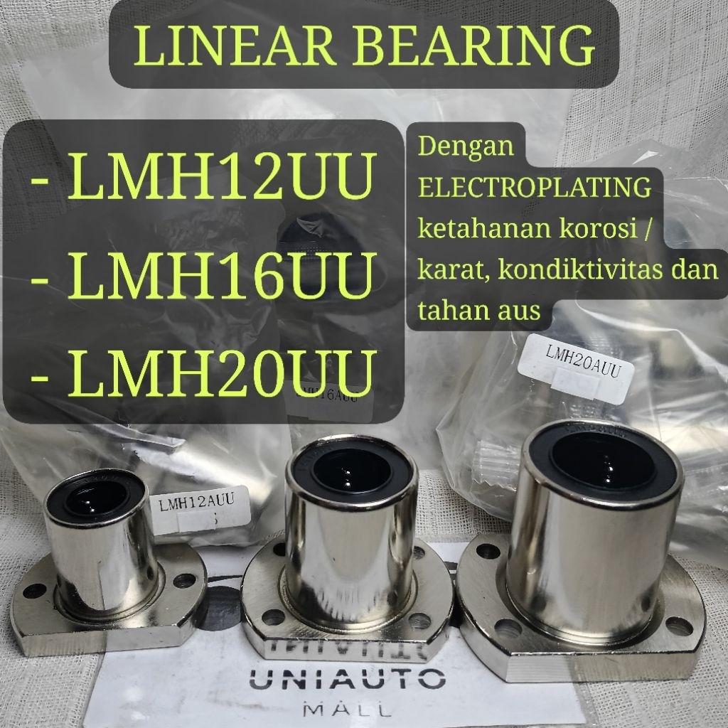 LMH12UU LMH16UU LMH20UU LINEAR MOTION FLANGE BEARING ELECTROPLATING