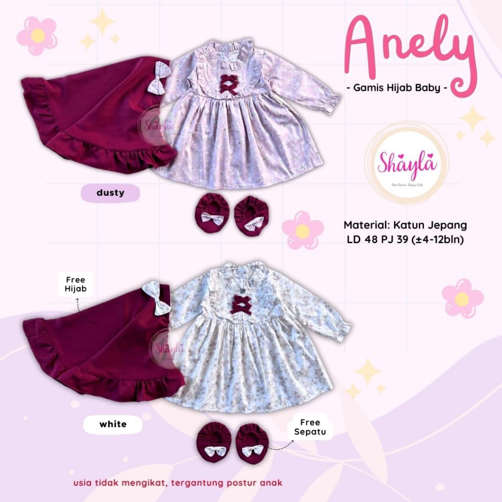 [ ata.id kids ] Anely Gamis hijab girl ฟรีรองเท้า by Syahla