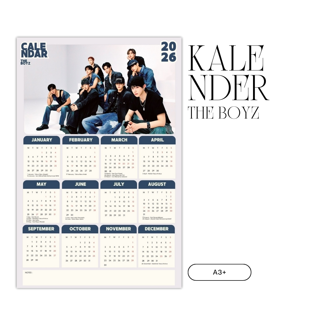 2026 CALENDAR THE BOYZ KPOP UNOFFICIAL KOREA SANGYEON JACOB HYUNJAE JUYEON KEVIN HAKNYEON SUNWOO