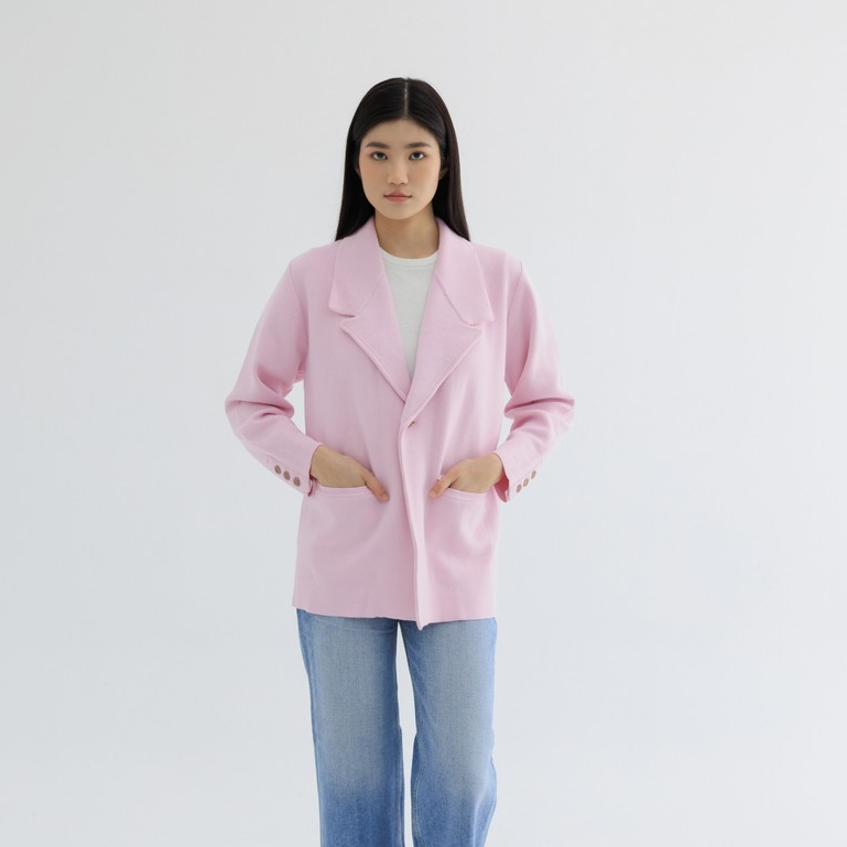 Melange Blazer สีชมพู