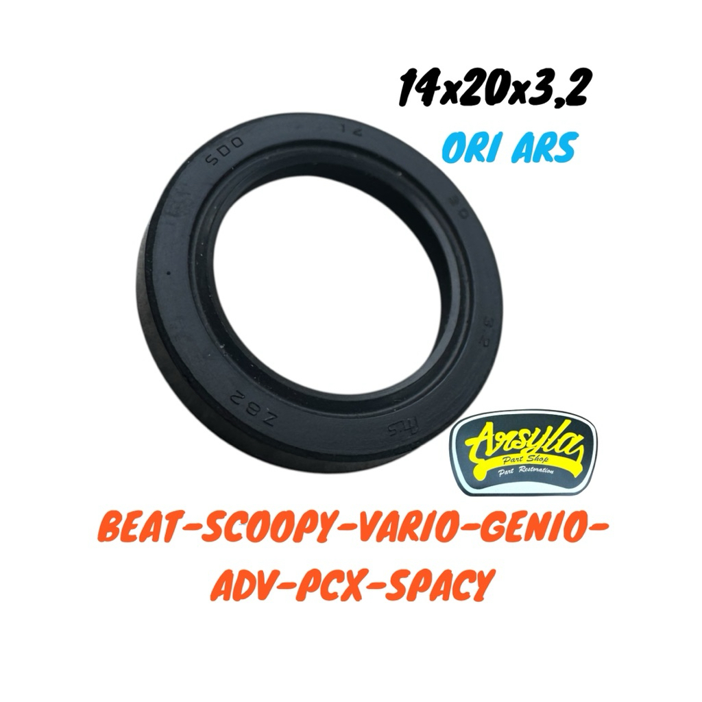 ซีลต้นขาเบรคหลังสําหรับ Beat spacy scoopy vario 110 125 150 160 adv pcx 14x20x3.2 Beat street 91201-