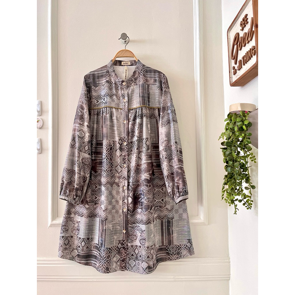 KATUN KEMEJA Kamari Tunic เสื้อเชิ้ตผู้หญิงลายอินเทรนด์ล่าสุดสําหรับ Eid หรูหราและหรูหรา ลาย้เหนียว 