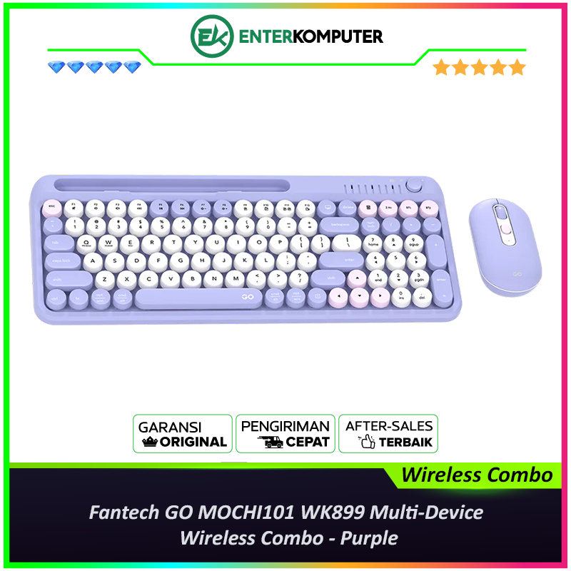 Fantech GO MOCHI101 WK899 Multi-Device Wireless Combo - สีม่วง