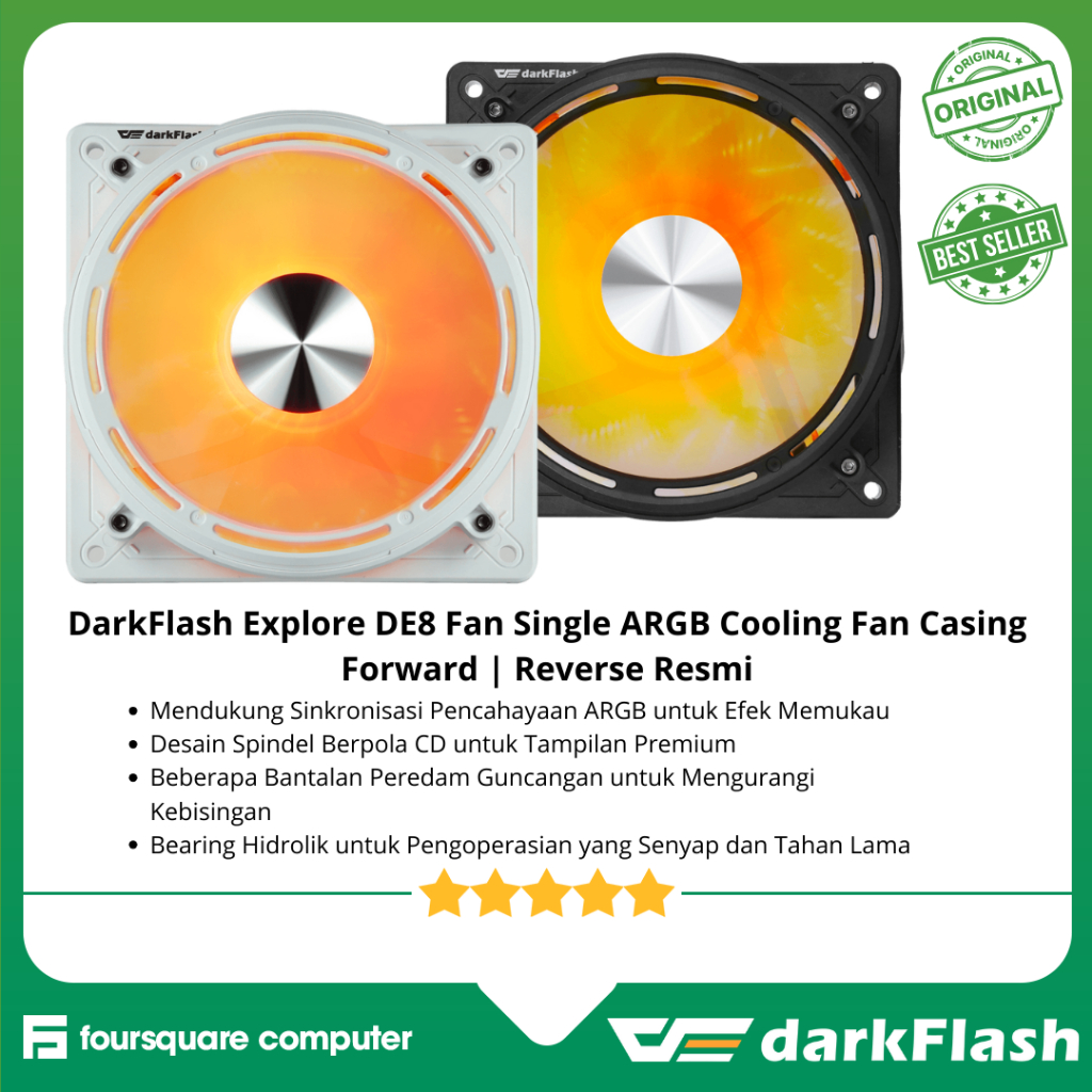 DarkFlash Explore DE8 Fan Single ARGB Cooling Fan Casing Forward | ย้อนกลับอย่างเป็นทางการ