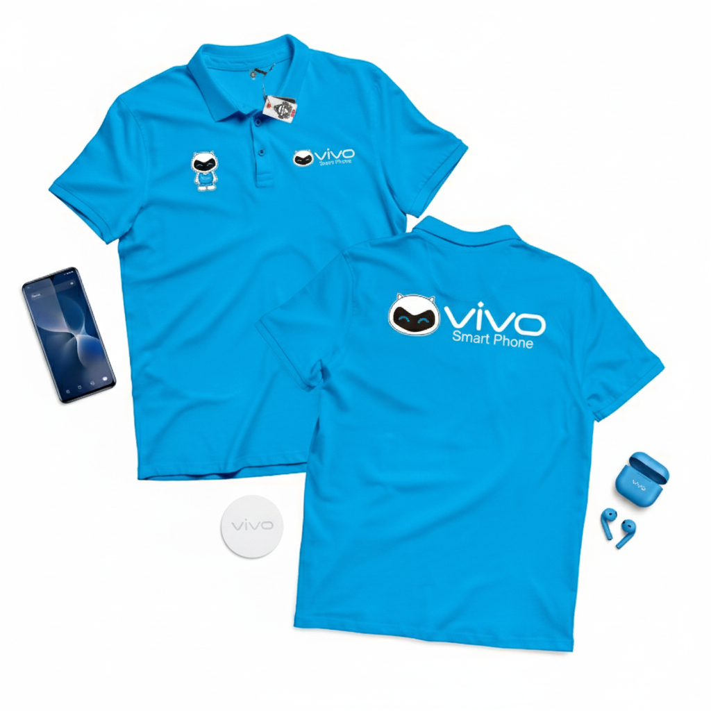 KARIMAKE เสื้อโปโล เสื้อยืดคอปก Unisex VIVO SMARTPHONE Mascot Image Gadget เสื้อยืด