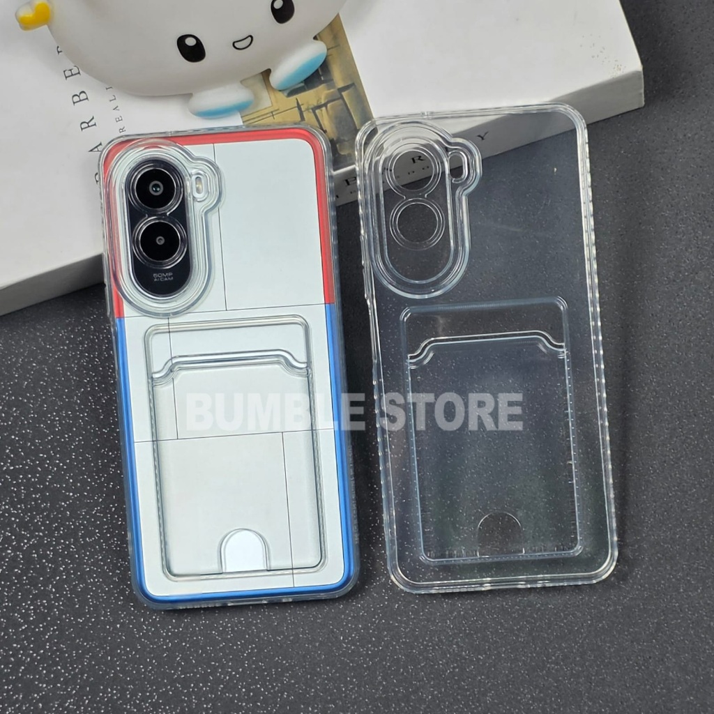 Bumble - Poco M7 Poco M7 Pro 5G Softcase Clear Card Case Bening Card Slot Case Poco M7 Poco M7 Pro 5