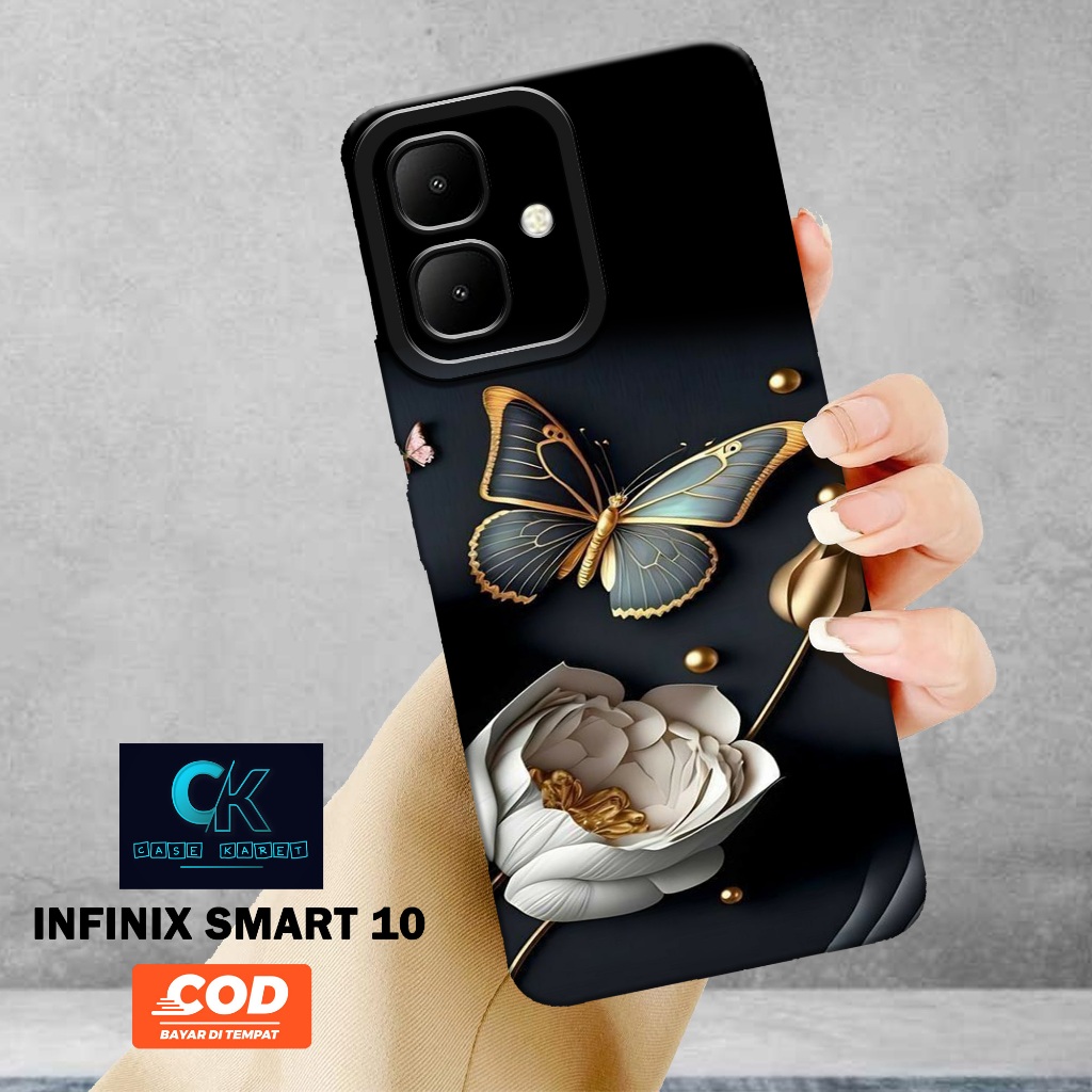 เคส HP ล่าสุด Infinix Smart 10 - เคสแฟชั่นผีเสื้อ - เคสยาง - เคสโทรศัพท์ Infinix Smart 10 ล่าสุด - เ