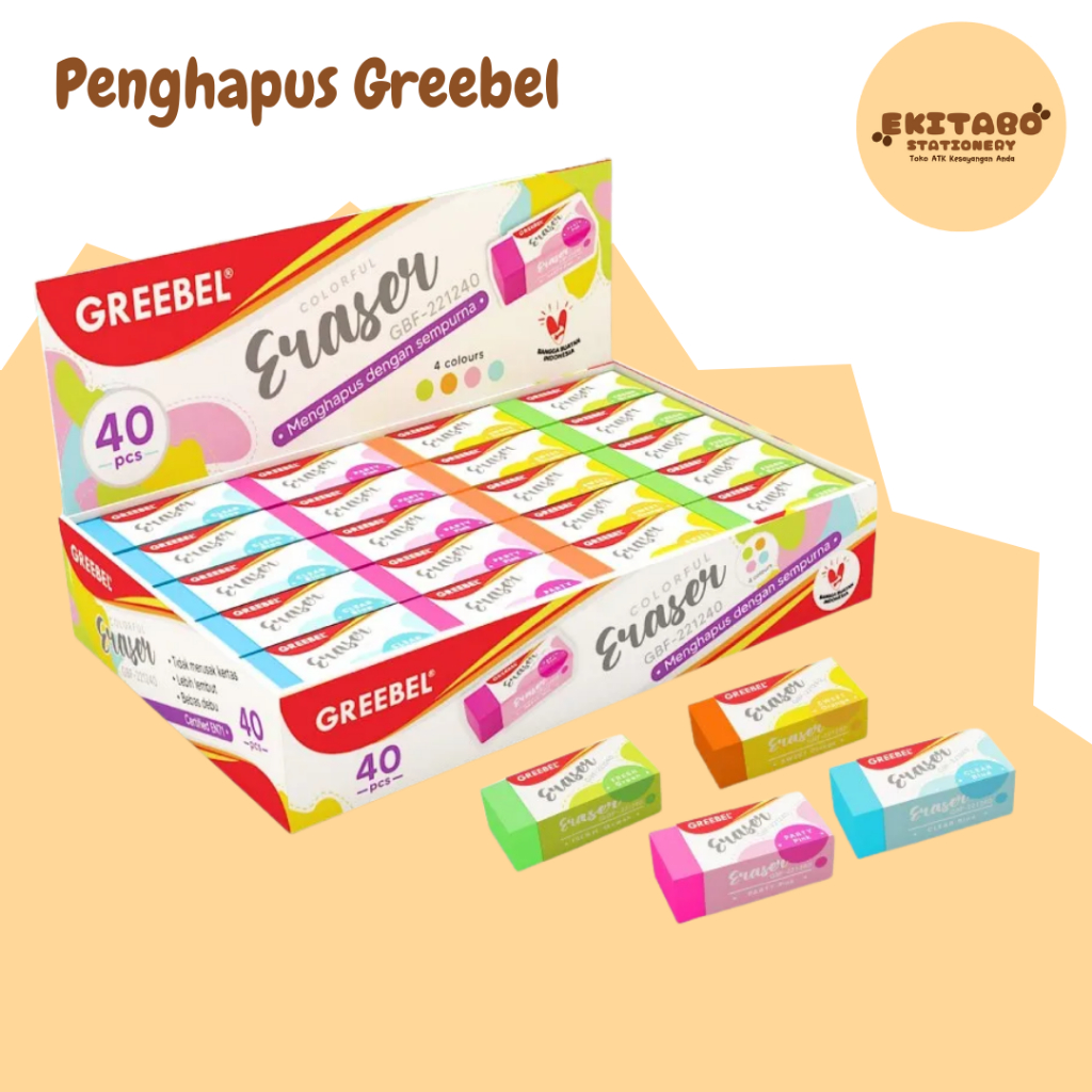 Greebel Pencil Eraser / Eraser Stip Eraser (4 ชิ้น/เซ็ต)