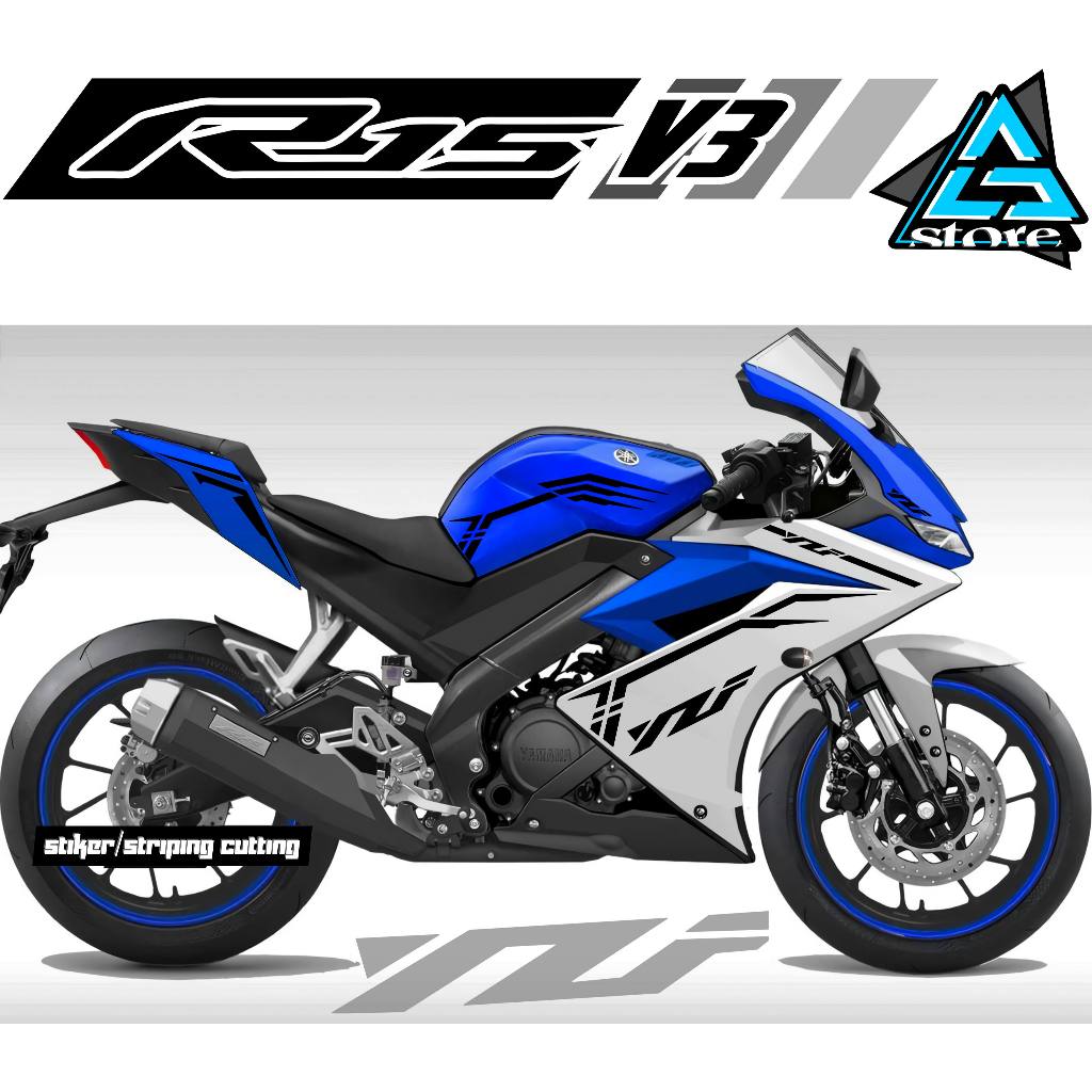 R.01/CUTTING STICKER R15 V3/SRIPING R 15/MOTORCYCLE STICKER/MOTORCYCLE STRIPING/R15 V3 สติ๊กเกอร์หลา