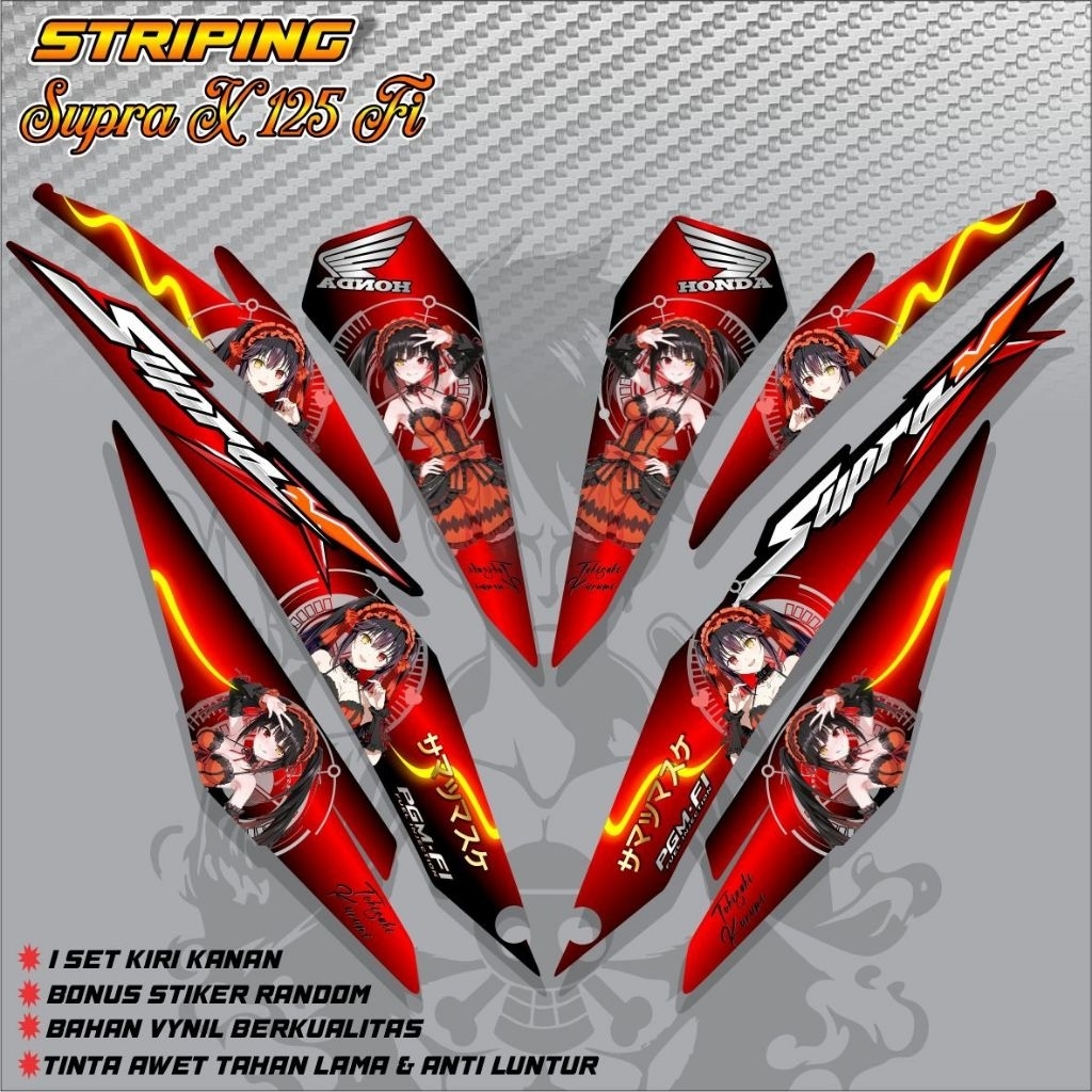 Honda Supra x Injection Cw Striping / Supra x new 125 cw Motorcycle Variation List Sticker