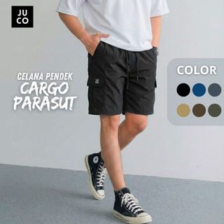 JUCO BANTING HARGA! Celana Pendek Cargo Parasut Crinkle Unisex Premium Quality
