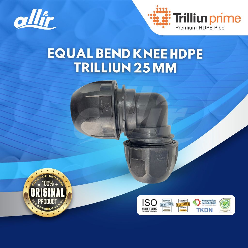 Allir - Trilliun Equal Bend Knee HDPE 25 mm Fitting HDPE Knee 25 mm