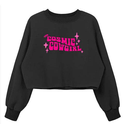 COSMIC COWGIRLS เสื้อสเวตเตอร์ครอปโอเวอร์ไซส์ (LD 110, P 43)