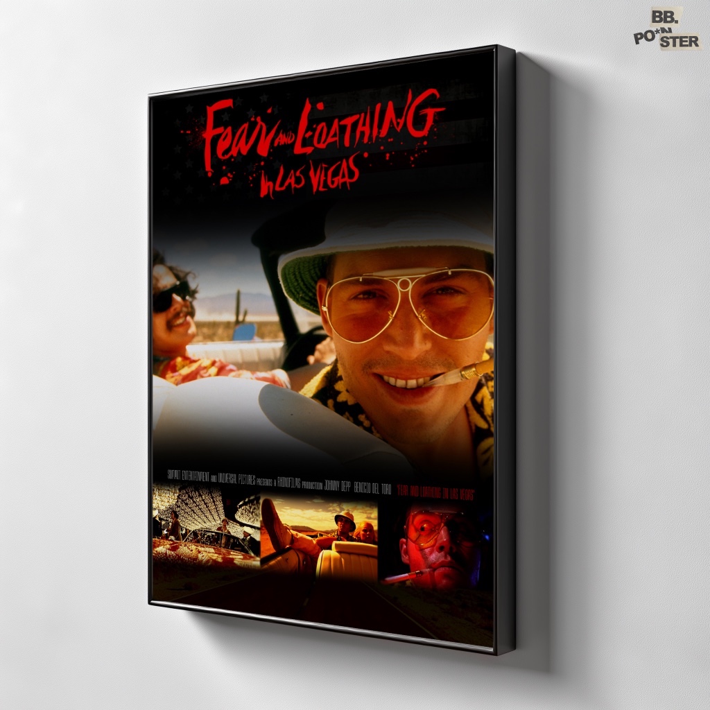 Fear and Loathing in Las Vegas Movie Poster (1998) Frameblock - จอแสดงผลตกแต่งผนังตกแต่งบ้าน
