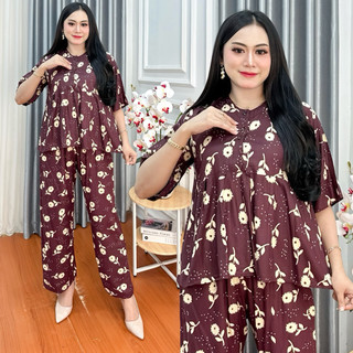 Winda OneSet Piyama Setelan Baju Tidur Nyaman Bumil Busui Friendly