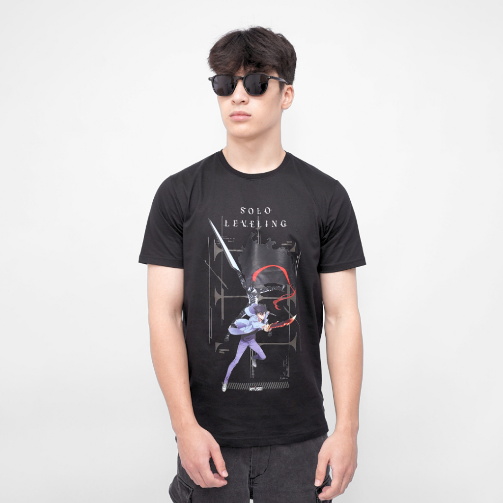 Ryusei x Solo Leveling | เสื้อยืด Jinwoo Dagger สีดํา