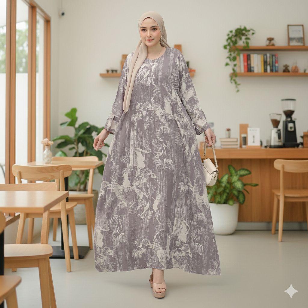 ALILA Gamis Abaya Jumbo Busui Friendly Rayon Premium Cool ไม่ซีทรูสง่างามกลุ่มศึกษาอิสลาม